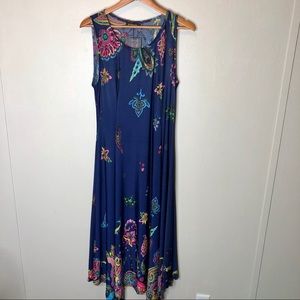 NWT Reborn Blue Sleeveless Maxi Dress Size L